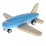 Maxbell Mini Wooden Pull Back Airplane  Friction Powered Toy for Kids Gift Blue