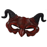 Maxbell Horn Mask Half Face Decoration Accessories Halloween Carnival Props Red