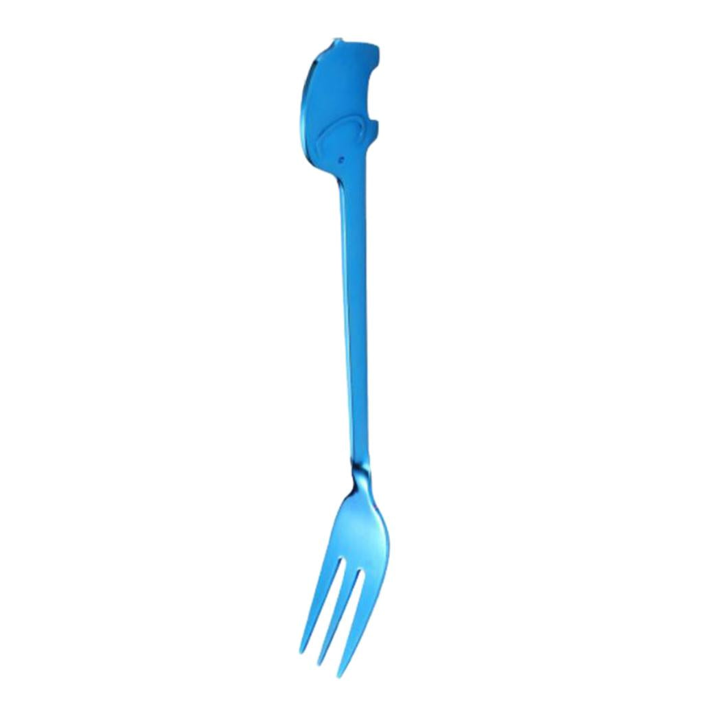 Maxbell Stainless Steel Utensils Coffee Tea Dessert Spoon Fork Blue Fork