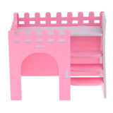 Maxbell Hamster Guinea Pig House Hideout Playground Exercise Toy With Ladder Pink