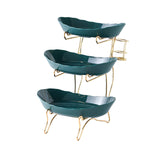 Maxbell Tiered Fruit Bowl Basket Holder Rack Tea Platter for kitchen 3 Tier Green