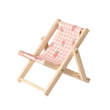 Maxbell Creative Beach Chair Phone Holder Dollhouse Miniature Bedroom Wooden Bracket Strawberry