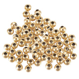 Maxbell 100pcs 304 Stainless Steel Round Spacer Beads Charms DIY Jewelry Making Gold