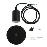 Maxbell 1 Pc Ceiling Lamp / Pendant Light Holder for E27 Screw-type Bulb Light Black