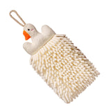 Maxbell Chenille Soft Hanging Hand Towels Cute Opp Texture Package for Home Kitchen white