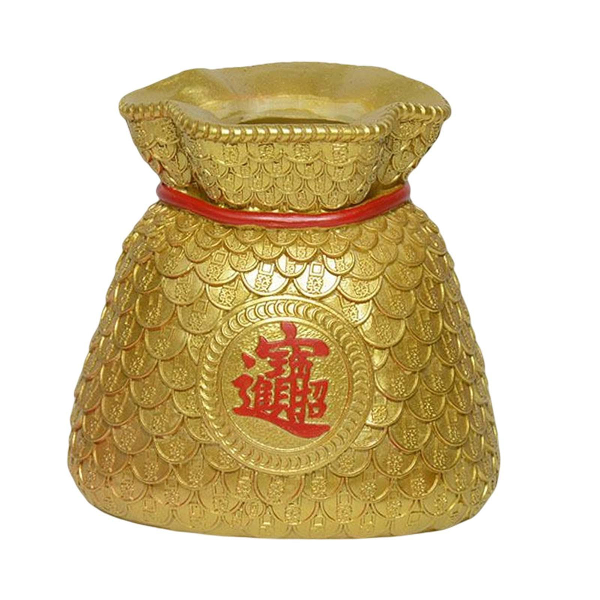 Maxbell Money Bag Statue Figurine Desktop for New Year Home Decorations Restaurant Gold