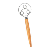 Maxbell Hand Danish Dough Whisk Bread Mixing Tool 2 Eye Whisk for Pancakes Dessert
