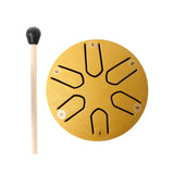 Maxbell Steel Tongue Drum Ethereal Drum 3 inch 6 Tone Hand Pan for Concert Gifts Aureate