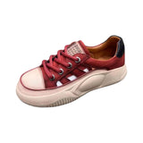 Maxbell Women Casual Shoes PU Hollow Breathable Nonslip Women Platform Sneakers 40