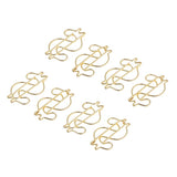 Max 8 Pcs Metal Metal Paper Clip Hand Account Bookmark Stationery Dollar Sign