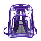 Maxbell Transparent Backpack 2 Way Zip Reinforced Strap Durable for Sports Men Purple