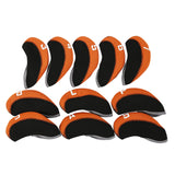 Maxbell 11Pieces Golf Iron Headcover Protector Guard, Golf Clubs Headcovers Numbered Orange