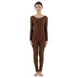 Maxbell Adult Spandex Bodysuit Catsuit Dance Costume Stretch Unitard Jumpsuit Coffee 3XL