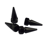 Maxbell 4 Pieces Cone Shaped Car Motorcycle Wheel Tire Valve Stem Caps Black