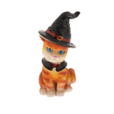 Maxbell Halloween Cat Decoration Resin Craft for Car Dashboard Living Room Shelf Cat Hat