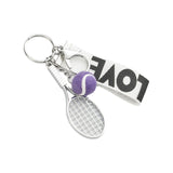 Maxbell Tennis Racket Keychain Keyring Sports for Sports Clubs Team Novelty Gifts Purple