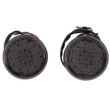 Maxbell Universal 2pcs Round Turn Signal Amber LED Light Smoke Lens for Harley Softail