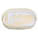 Maxbell Storage Tray Cosmetic Storage Box Makeup Tray for Home Dresser Organizer White Coconut leaf