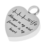 Maxbell Stainless Steel Heartbeat ECG Cremation Urn Memorial Pendant Wife