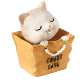 Maxbell Cat Figurine Shaking Head Cat Car Dashboard Decoration for Cafe Decor Style C