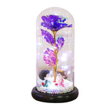 Maxbell Luxury Artificial Flower with Glass Cover Handmade for Mom Women Wife Decor Violet