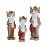 Maxbell 3Pcs Cute Garden Figurines Tabletop Kitten Statues for Indoor Cabinet Lawn
