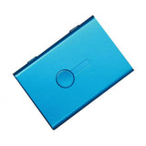 Maxbell Business Card Holder Case Metal Pocket Card Holder Name Card  Blue