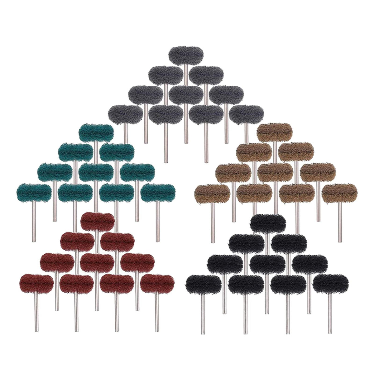 Maxbell Mini Abrasive Wheel Scouring Brush Grinding Sanding Head for Polishing 50Pcs