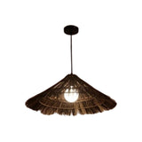 Maxbell Hand Woven Pendant Lamp Farmhouse Hanging Light Fixtures for Loft Decor Brown