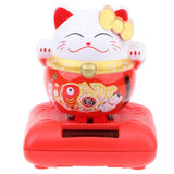 Maxbell Solar Power Nodding Fortune Cat Dancing Animal Doll Kids Toy Home Decor E 2
