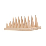 Maxbell Cone Shape Ring Holder Durable Ornament Wooden for Home Retail Shop Dresser 24 Slots