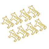 Max 8 Pieces Gold Metal Horse Shape Paper Clips Office Bookmarks Stationery