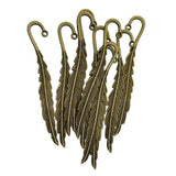 Max 10 Pieces Vintage Feather Bookmark Hooks Beading Book Marks Findings  Bronze