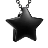 Maxbell Small Star Urn Necklace Memorial Pendant Urn Holder for Pet Perfume Husband Black