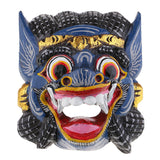 Maxbell Collectibles Thailand Wooden Hand Carved Facial Mask Wall Hanging Art Blue