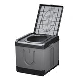 Maxbell Portable Toilet Trash Can Camping Folding Toilet for Long Trips Fishing Boat Square Gray