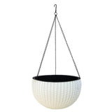 Max Plastic Hanging Flower Pot Planter Basket for Plant Holder+Chain White- L