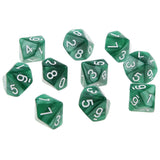 Maxbell Pack of 10pcs Pearl Green D10 Ten Sided Game Dice D&D TRPG Games Party Supplies Toys