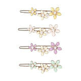 Maxbell 4 Enamel Flower Hair Clips Headwear Bead Decorative Gift Hair Pins for Women