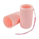 Maxbell Business Trips Wash Cup Holder Dustproof for School Outdoor Family Daily Use pink
