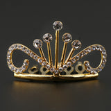 Max Glitter Rhinestone Drop Crown Tiara Comb Wedding Prom Hair Costume Gold