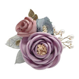 Maxbell Rose Boutonniere Artificial Flower Corsage for Formal Prom Party Ceremony Purple