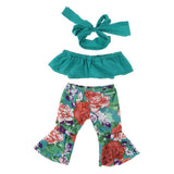Max Cute Doll Boat Neck Dress Bell Bottoms For 18'' Doll Green