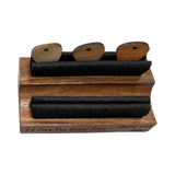 Maxbell Instrument Stand Clip Guitar Player Accessory Organizer Wooden for Guitarist Short dark wood