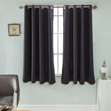 Max Solid Color Blackout Window Curtains Panels for Bedroom Black 42x63inch