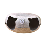 Maxbell Cat Tunnel Bed with 2 Holes Felt Interior Cat Playing Tunnel for Indoor Cats