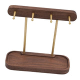 Maxbell Wood Key Holder Hook Jewelry Organizer Sundries Tray Decoration for Home Black Walnut