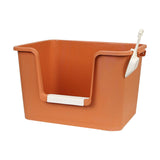 Maxbell Open Litter Box Pet Supplies Portable Bedpan Smooth High Sided Lowered Front orange