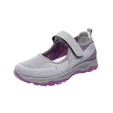 Maxbell Women Elderly Mesh Sneakers Nonslip Everyday Shoes Flats Breathable Sneakers 39 Gray