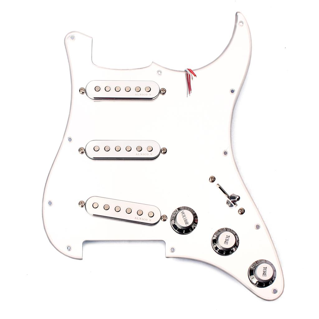 Maxbell Mirror Surface Prewired 3 Single Coil Pickguard SSS for Fender Guitar Chrome